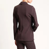 Giacca monopetto rever in raso marrone