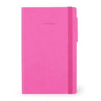 Taccuino quaderno my notebook a righe rosa medium legami con elastico 13 x 21 cm bougainvillea