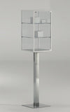 Teca alta per esposizione su piantana in metallo con due piani cm. 45x45x195h