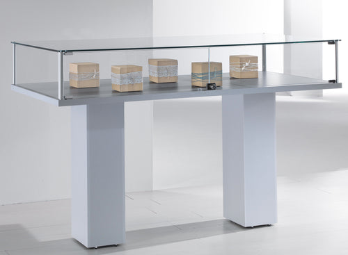 Vetrina con piantana silver per negozio abbigliamento cm. 117x51x104h