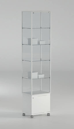 Vetrina con mobile e quattro piani regolabili per esposizione cm. 51x37x217h