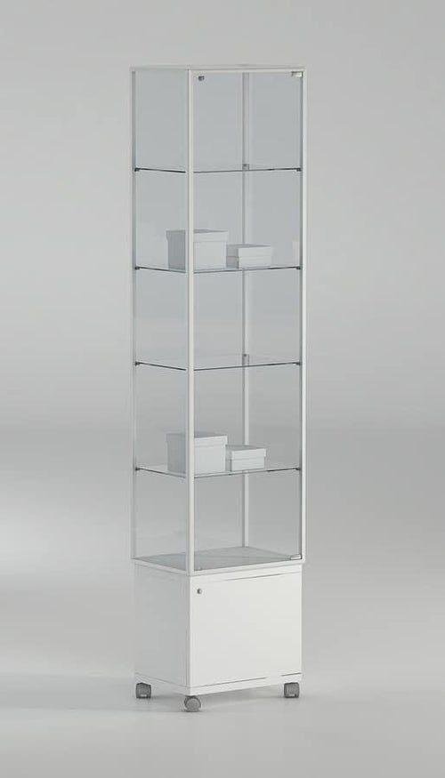 Vetrina con mobile e quattro piani regolabili per esposizione cm. 51x37x217h