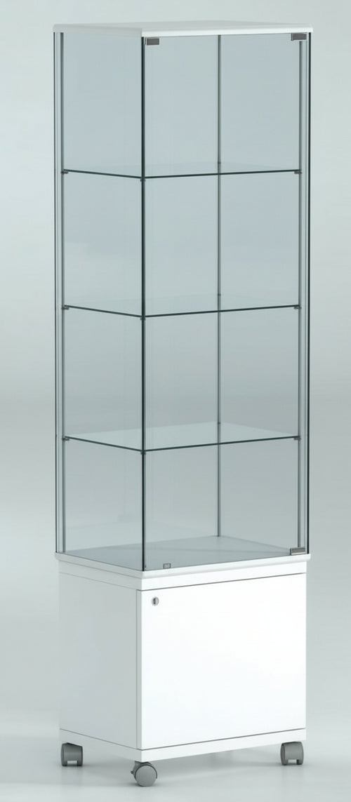 Vetrina con mobiletto e tre piani regolabili per esposizione cm. 51x37x180h