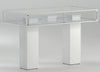 Vetrina espositiva per museo con piantane in legno cm. 160x80x103h