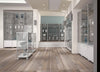 Vetrina espositiva per museo con piantane in legno cm. 160x80x103h