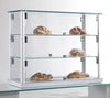 Vetrina espositiva da bar per brioches con profili in alluminio e piani interni regolabili cm. 65x25x50h