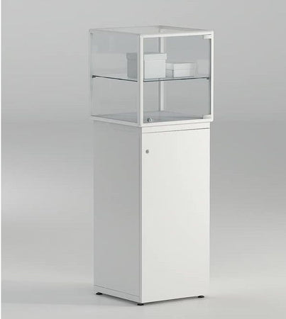Vetrina espositiva per gioielleria con mobiletto e piano regolabile cm. 45x45x135h