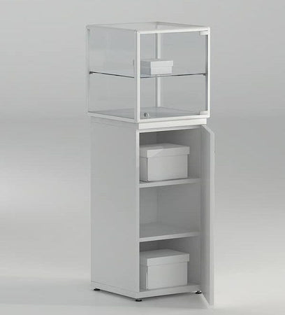 Vetrina espositiva per gioielleria con mobiletto e piano regolabile cm. 45x45x135h