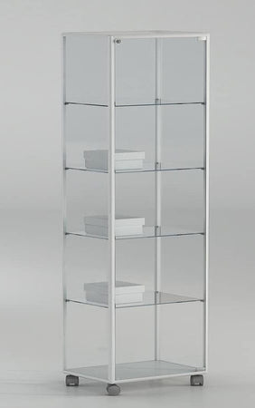 Vetrina per esposizione su ruote con quattro piani regolabili cm. 71x37x180h