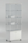 Vetrina espositiva su ruote con mobiletto per esposizione cm. 71x37x180h