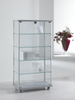 Vetrina per esposizione negozi con ruote e piani interni regolabili in altezza cm. 73x39x141h