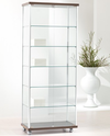 Vetrina per negozi con ruote e piani in vetro temperato regolabili in altezza cm. 73x39x183h