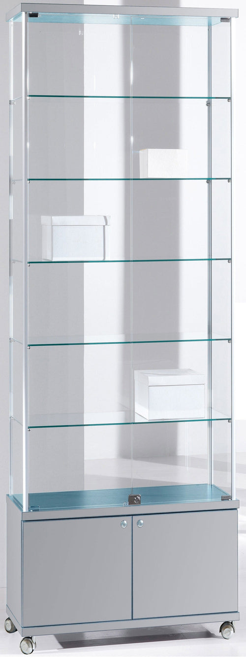 Vetrina esposizione con mobile in legno verniciato di vari colori e piani interni regolabili cm. 73x39x220h