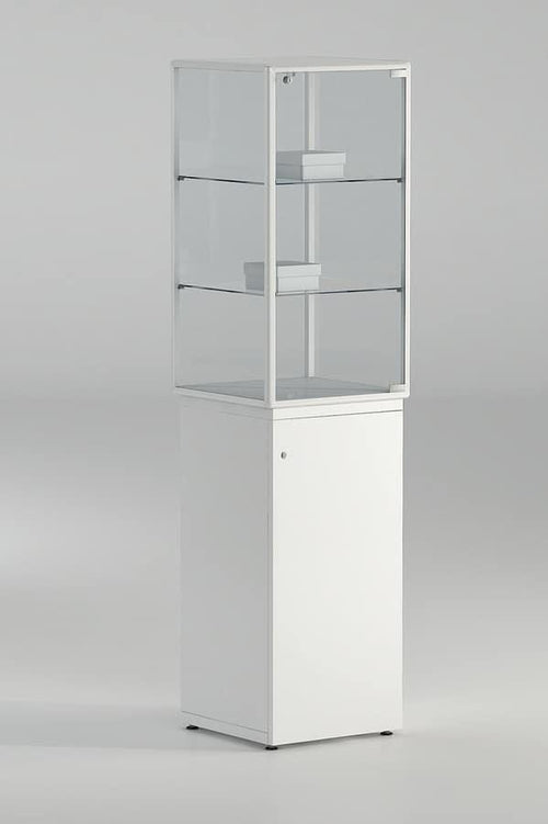 Vetrina da esposizione negozio con mobile e piani regolabili cm. 45x45x175h