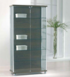 Vetrina per esposizione con ante battenti e piani interni in vetro cm. 93x39x183h
