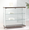 Vetrina vetrinetta espositiva con piani in vetro regolabili in altezza cm. 93x39x92h