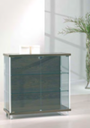 Vetrina vetrinetta espositiva con piani in vetro regolabili in altezza cm. 93x39x92h
