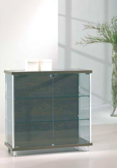 Vetrina vetrinetta espositiva con piani in vetro regolabili in altezza cm. 93x39x92h