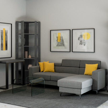 Libreria "Napoli" angolare, in legno, con ripiani, per arredamento camere ed interni