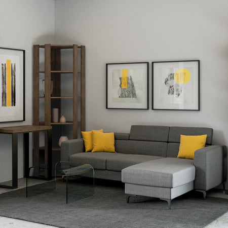 Libreria "Napoli" angolare, in legno, con ripiani, per arredamento camere ed interni