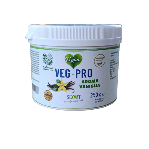 VEG-PRO Proteine del Pisello Isolate con Natural Herbal aroma vaniglia, 250 gr.