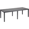 Tavolo da pranzo da esterno Queen con effetto rattan - Antracite - 220 x 90 x 72 cm
