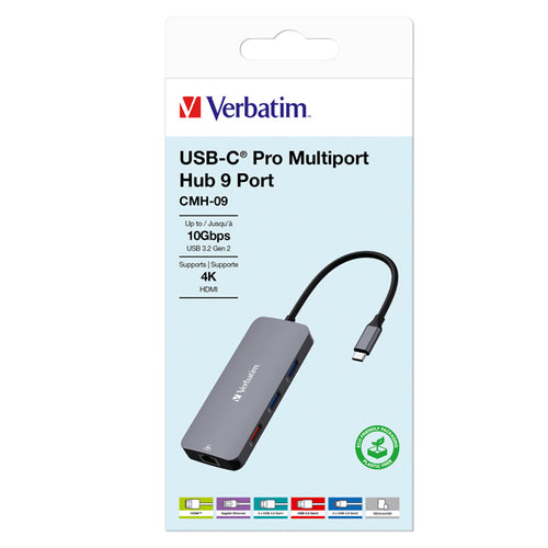 Verbatim Usb-C Pro Multiport Hub 9 Port Cmh-09