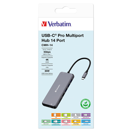 Verbatim Usb-C Pro Multiport Hub 14 Port Cmh-14