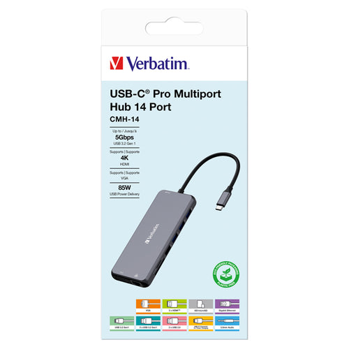 Verbatim Usb-C Pro Multiport Hub 14 Port Cmh-14