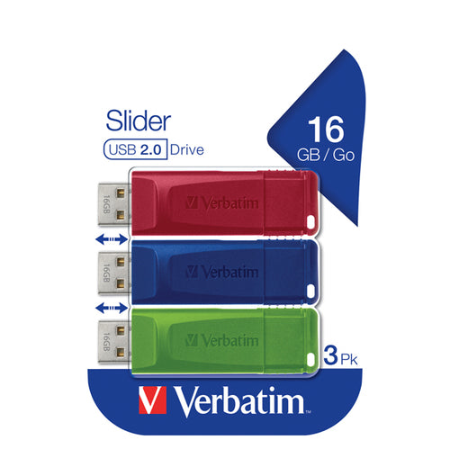 Verbatim Usb 3.2 Gen 1Drive 3X16Gb Rosso/Blu/Giallo