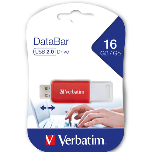 Verbatim V Databar Usb 2.0 Drive Rosso 16Gb