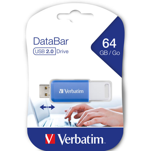 Verbatim V Databar Usb 2.0 Drive Blu 64Gb