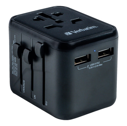 Adattatore Viaggio Uta-02 Con 2 X Usb-A _Verbatim