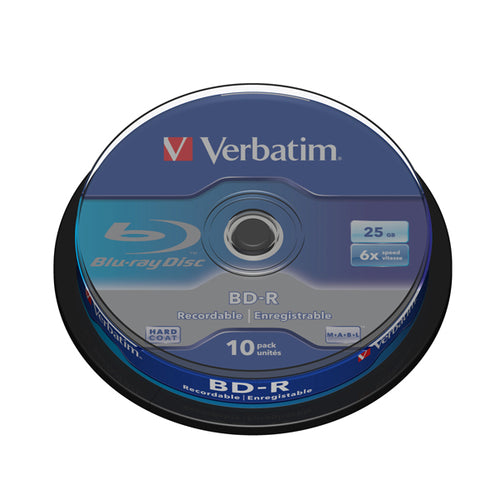 Scatola 10 Dvd Blu Ray Bd-R Sl 25Gb 6X Spindle Mabl White/Blu