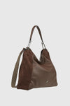 VERDE FASHION | Borsa a spalla hobo in ecopelle e camoscio