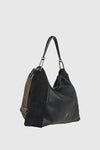 VERDE FASHION | Borsa a spalla hobo in ecopelle e camoscio