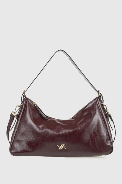 VERDE FASHION | Borsa a spalla in ecopelle verniciata