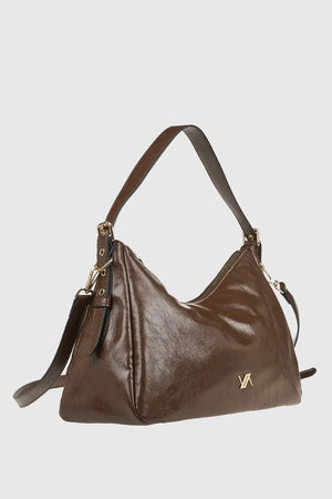 VERDE FASHION | Borsa a spalla in ecopelle verniciata