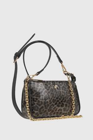 VERDE FASHION | Borsa a tracolla maculata in vernice