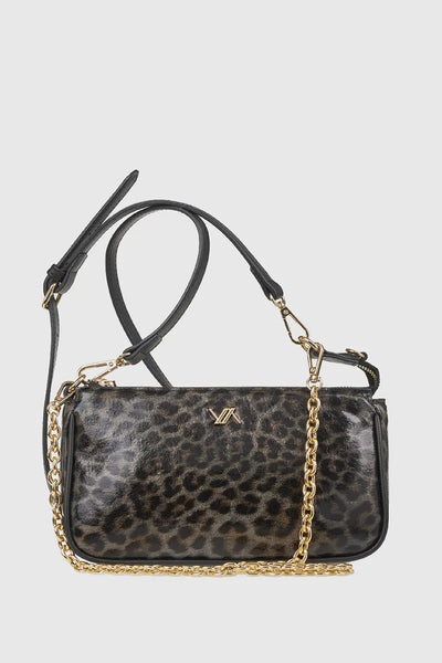 VERDE FASHION | Borsa a tracolla maculata in vernice