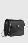 VERDE FASHION | Borsa con patta maculata in vernice