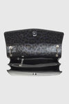 VERDE FASHION | Borsa con patta maculata in vernice