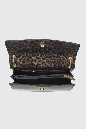 VERDE FASHION | Borsa con patta maculata in vernice