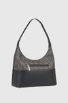 VERDE FASHION | Borsa a spalla mezzaluna con stampa logo