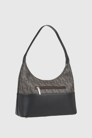 VERDE FASHION | Borsa a spalla mezzaluna con stampa logo