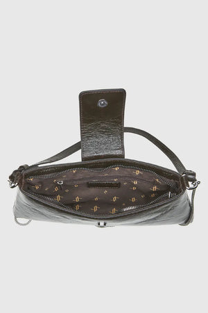 VERDE FASHION | Borsa a spalla in ecopelle verniciata