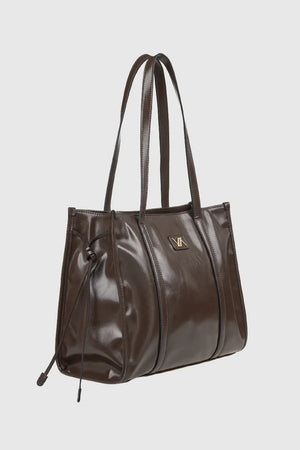 VERDE FASHION | Borsa a spalla in ecopelle verniciata