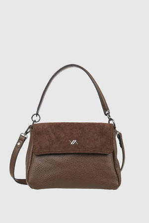 VERDE FASHION | Borsa a tracolla in ecopelle e camoscio