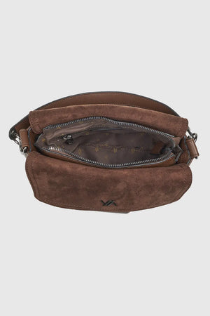 VERDE FASHION | Borsa a tracolla in ecopelle e camoscio