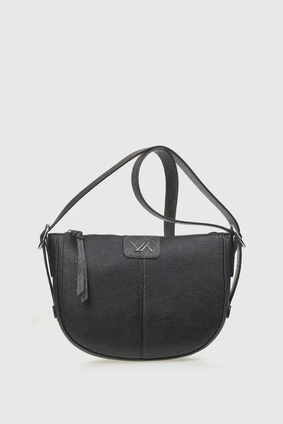 VERDE FASHION | Borsa a tracolla mezzaluna in ecopelle